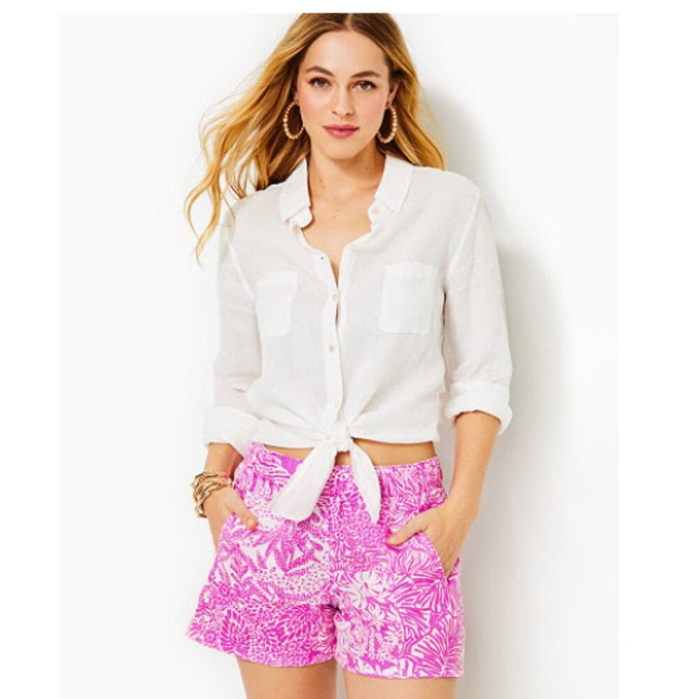 Lilly Pulitzer 4" Lilo Linen Short, size XL